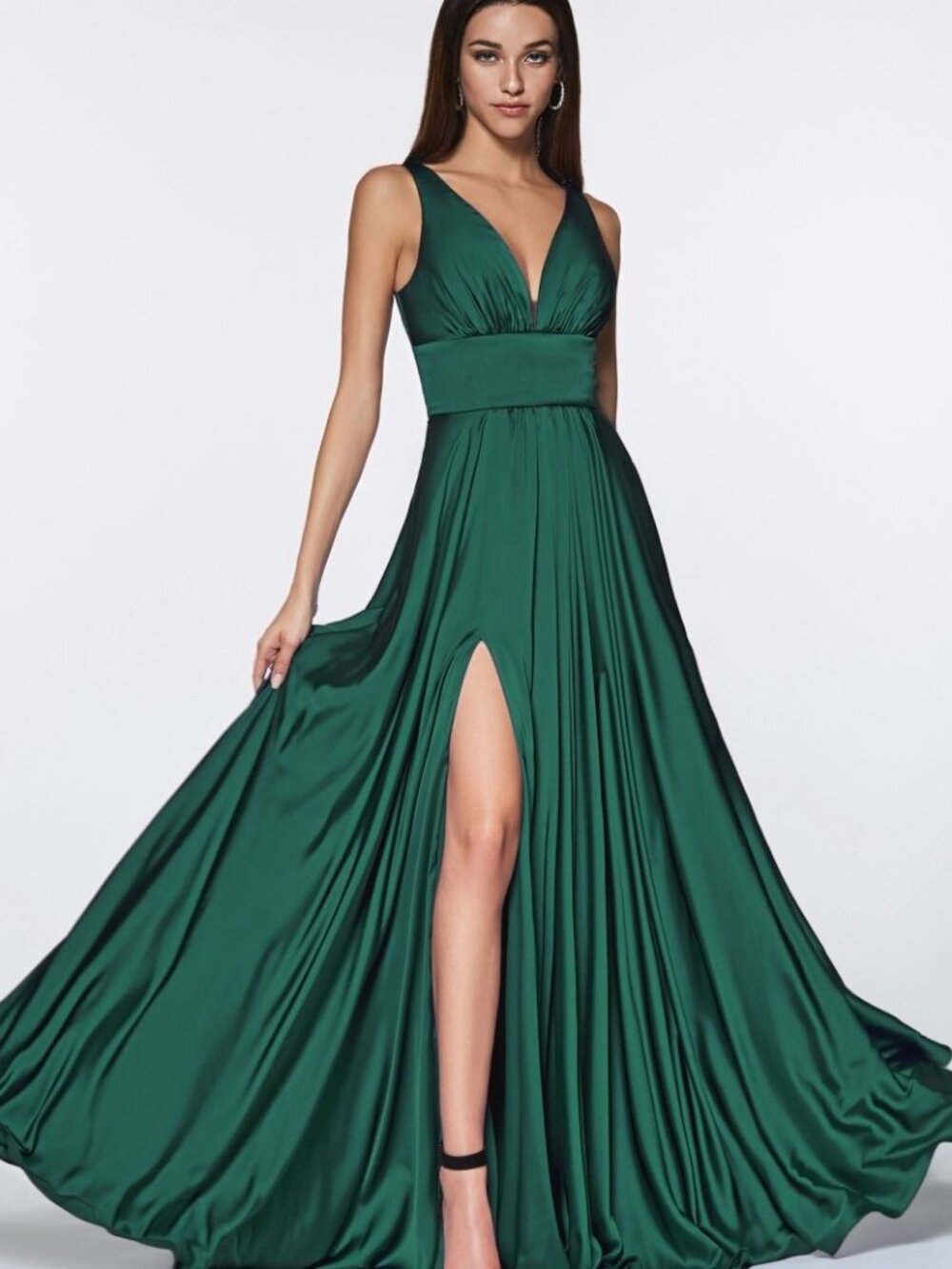 NEW EMERALD Evening Gown Floor Length Formal Elegant Stunning 7469